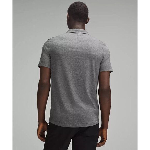 Lululemon Heathered Black Evolution Short-Sleeve Polo Shirt Mens Size M - Picture 2 of 5